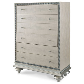 Hollywood Swank Upholstered Chest, Crystal Croc