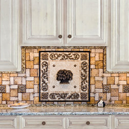 Kitchen backsplash mosaic and metal accent mural - Tile
