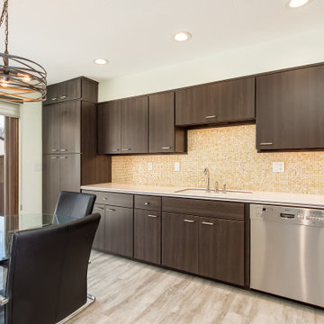 Transitional Kitchen Remodel Done With Modern Slab Doors