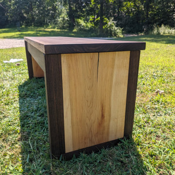 Walnut & Cherry Storage Bench | Custom Solid Hardwood Bench with Hidden Storage