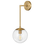 Hinkley - Hinkley 3742HB Warby - One Light Wall Sconce - Add a mid-century modern design pop to a multitudeWarby One Light Wall Heritage Brass Clear *UL Approved: YES Energy Star Qualified: n/a ADA Certified: n/a  *Number of Lights: Lamp: 1-*Wattage:100w Medium Base bulb(s) *Bulb Included:No *Bulb Type:Medium Base *Finish Type:Heritage Brass