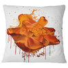 Abstract Brown Rose With Splashes Floral Throw Pillow, 18"x18"