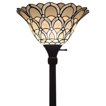 Tiffany Style Jeweled Torchiere Floor Lamp 69" Tall