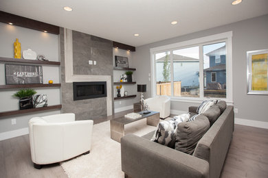 Inspiration for a transitional living room remodel in Calgary