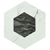 7"x8" Carra Bardiglio Hexagon Porcelain Floor and Wall Tile, Set of 35, Geo