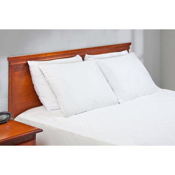 Organic Cotton Pillowcase Pair 300TC GOTS Certified, White, King 21"x36"