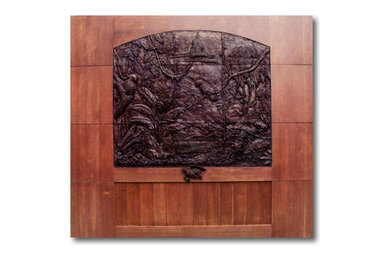 Example of an island style entryway design in Orange County