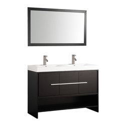 Alarus 48 inch Double Sink Bathroom Vanity Espresso Finish - Bathroom Vanities And Sink Consoles
