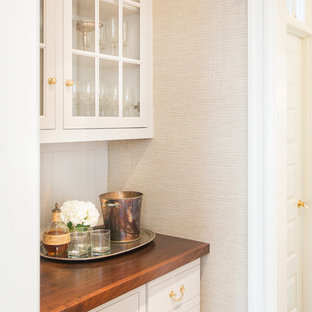 Small traditional kitchen pantry inspiration - Small elegant kitchen pantry photo in DC Metro with white cabinets