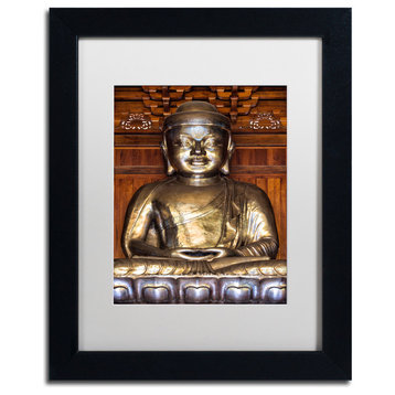 Philippe Hugonnard 'Buddha' Art, Black Frame, White Matte, 14"x11"