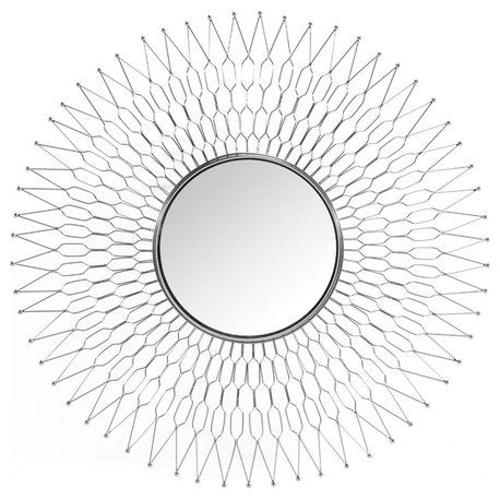 Athena Sunburst Silver Wall Mirror