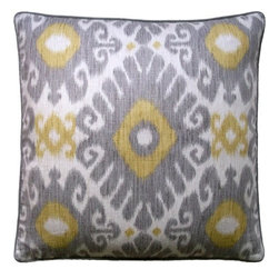 Tribal Ikat Dove - Decorative Pillows