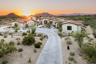 Inspiration for a mediterranean exterior home remodel in Phoenix