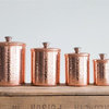 Hammered Stainless Steel Canisters with Copper Finish