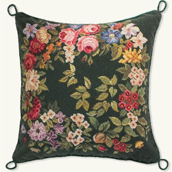 Secret Garden Needlepoint Pillow Cover - Decorative Pillows