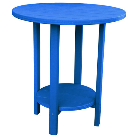 Phat Tommy Outdoor Pub Table, Tall Bar Height Poly Outdoor Furniture, Blue