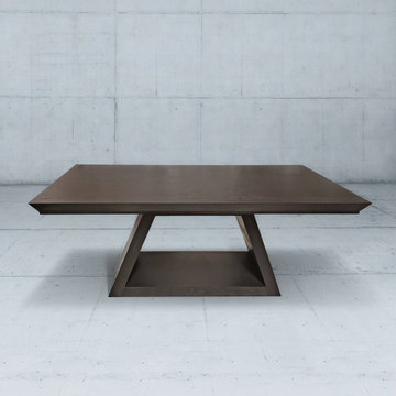 Solid Wood Dining Table in Oak with Black Lacquer Finish