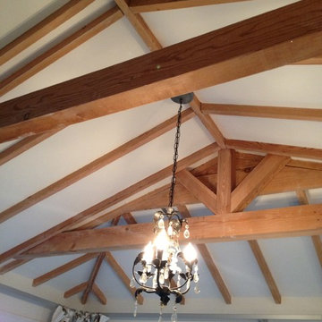 Oakland Backyard Cabana Exposed Truss Ceiling