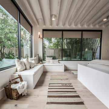 Desert modern master bedroom and bathroom