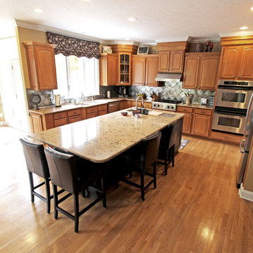 Custom Island with 4' Galley Workstation with Quartz Countertop
