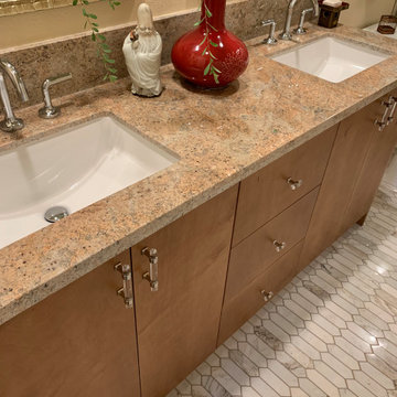 VANITY WAS LENGTHENED WHEN THE WALL WAS REMOVED