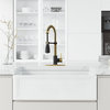 VIGO Brant Pull-Down Kitchen Faucet, Matte Gold/Matte Black, With Deck Plate