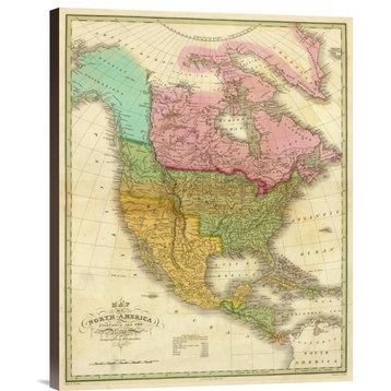 Map, North America All The Recent Geographical Discoveries, 1826, 24"x1.5"x30"