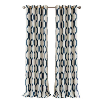 Geometric Curtains And Ds, Blue And Gray Geometric Curtains