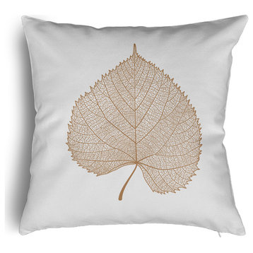 Leaf Study Accent Pillow With Removable Insert, Caramel, 20"x20"