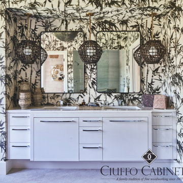 Contemporary White Hamptons Bathroom Vanity