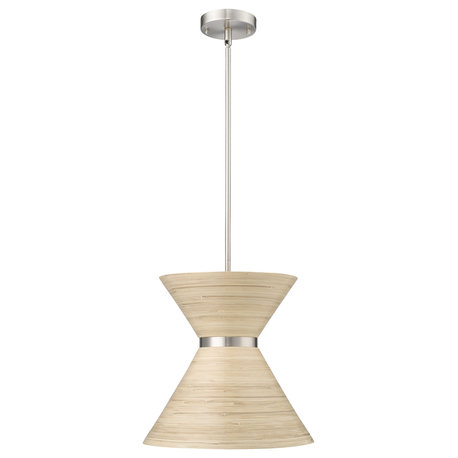 1 Light 13.62 in. Brushed Nickel Pendant