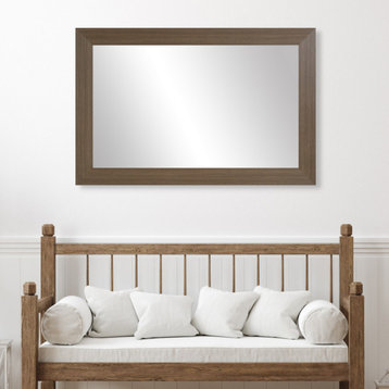 Pendleton Framed Wall Mirror, Grey Oak, 28" X 36"