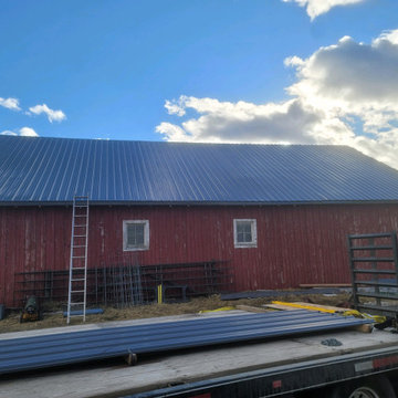 Metal Barn Roof Installation