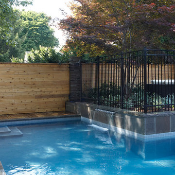 Custom Concrete Pool with Wood Deck