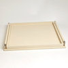 Wrapped Handle Tray Ivory Leather, Small