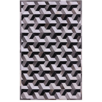 Cowhide Hand Stitched Area Rug 5' X 8' - Q2713