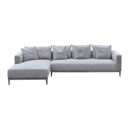 California Sectional - Small - Grey Tweed Fabric - Sectional Sofas