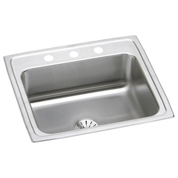 LR2219PD3 Lustertone Classic Stainless Steel 22" Sink, Perfect Drain, 3 Holes