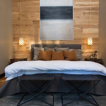 PRIMARY BEDROOM WITH HICKORY WALL