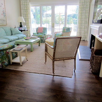 LATTINGTOWN: SELECT WHITE OAK INSTALLED/FINISHED W DARK WALNUT STAIN + TUNG OIL