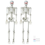 Yescom - Yescom 5.4 Ft Skeleton Bone LED Eye Life Size Halloween Decor Skull 2 Pack - Features: