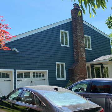 Commack Siding - Midnight Blue Shake Shingles | Alpha Windows & Siding