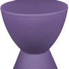 Leisuremod Boyd Modern Plastic Round Side End Table, Purple