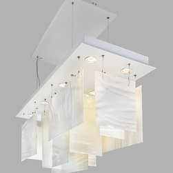PLISS`E unique lighting art glass chandelier in custom size by Galilee lighting - Pendant Lighting