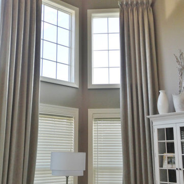 Expansive Neutral Family Room in Crisp Grey and White