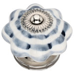 Mascot Hardware - Ceramic knob, 1-4/7'', Decorative knob Grey Melon Drawer Cabinet Knob, 10-Pcs - Add a touch of beauty to your homes with our stylish and delightful knobs for dresser drawers vintage and modern styles. This sophisticated bathroom drawer knob's round shape and traditional hand-painted design warm and brighten any room. Made of high-quality ceramic material, and handcrafted and painted to perfection, these dresser knobs' round shape brings a classic elegance to any interior style and home décor you may have. Whether you have a modern or vintage home aesthetic, these knobs are sure to belong. Our durable and versatile pull dresser knobs are quick and easy to install, and also come with all the necessary hardware for installation. Requiring only a hand drill or a ⅛ hole, you get brand-new hand-painted knobs in minutes. What’s even better is that you can set them up yourself!