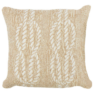 Frontporch Ropes Indoor/Outdoor Pillow 18" Square, Neutral