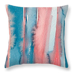 Teal Coral Stripes Decorative Pillows - Decorative Pillows
