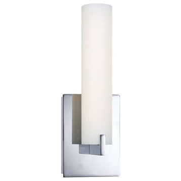 George Kovacs P5040 Tube Wall Sconce, Chrome, Led Light Source - Dimmable