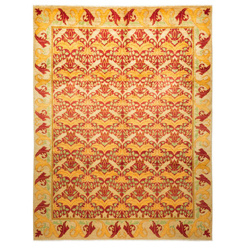 Arts and Crafts, Hand-Knotted Area Rug, 7'10"x10'2", Red